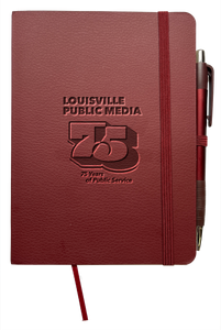 $10/mo. Sustainer Gift - LPM 75th Anniversary Notebook w/ pen